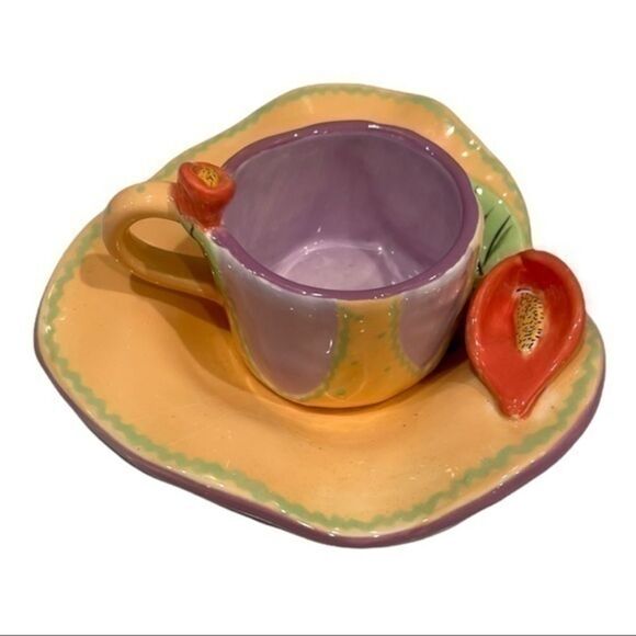 Vintage Bella Casa by Ganz tea cup set with saucer in perfect condition - Picture 1 of 8